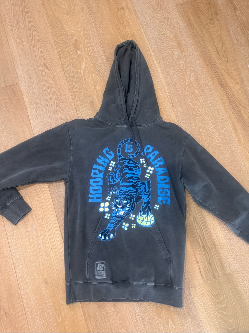 Overtime Graphic Hoodie with Blue Tiger Print